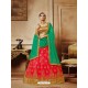 Tomato Red Net Embroidered Lehenga Choli