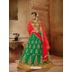 Jade Green Net Embroidered Lehenga Choli