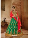 Jade Green Net Embroidered Lehenga Choli