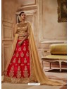 Crimson Net Embroidered Lehenga Choli