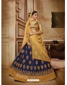 Dark Blue Net Embroidered Lehenga Choli