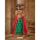 Teal Net Embroidered Lehenga Choli