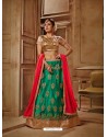 Teal Net Embroidered Lehenga Choli