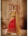 Red Net Embroidered Lehenga Choli