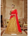 Beige Net Embroidered Lehenga Choli