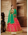 Fuchsia Net Embroidered Lehenga Choli