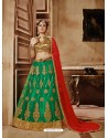 Jade Green Net Embroidered Lehenga Choli