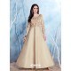 Light Beige Modal Satin Embroidered Gown