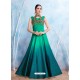 Tealblue Modal Satin Embroidered Gown