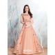 Baby Pink Modal Satin Embroidered Gown