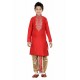 Red Art Silk Shrewani