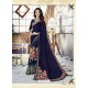 Navy Blue Georgette Casual Saree