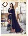 Navy Blue Georgette Casual Saree