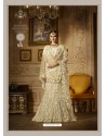 Off White Net And Satin Embroidered Lehenga Choli