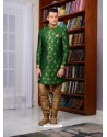 Green Banarasi Silk Embroidered Sherwani