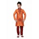 Groovy Orange Art Silk Sherwani