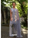 Grey Poly Georgette Embroidered Suit