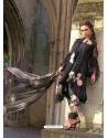 Black Poly Georgette Embroidered Suit
