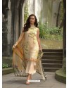 Cream Poly Georgette Embroidered Suit