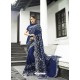 Dark Blue Fancy Fabric Embroidered Saree