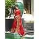 Red Fancy Fabric Embroidered Saree