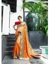 Orange Fancy Fabric Embroidered Saree