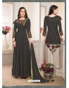 Carbon Muslin Embroidered Floor Length Suit