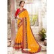 Yellow Georgette Embroidered Saree