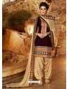 Brown Cotton Punjabi Patiala Suit