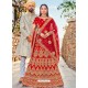 Red Satin Silk Embroidered Lehenga Choli