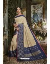 Light Beige Cotton Silk Saree