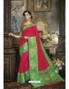 Crimson Cotton Silk Saree