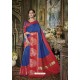 Dark Blue Cotton Silk Saree