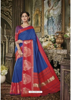 Dark Blue Cotton Silk Saree