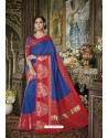 Dark Blue Cotton Silk Saree