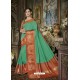 Aqua Mint Cotton Silk Saree