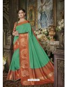 Aqua Mint Cotton Silk Saree