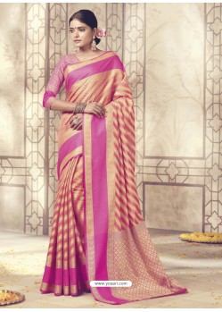 Remarkable Pink Silk Saree