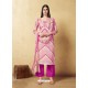 Magenta Cambric Cotton Embroidered Suit