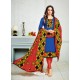 Royal Blue Cambric Cotton Kalamkari Suit