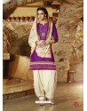 Purple Cotton Punjabi Patiala Suit