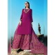 Deep Wine Pure Cotton Embroidered Palazzo Suit