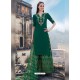 Green Pure Cotton Embroidered Palazzo Suit