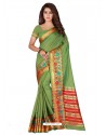 Mehendi Cotton Silk Jacquard Border Saree