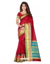 Crimson Cotton Silk Jacquard Border Saree