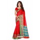 Crimson Cotton Silk Jacquard Border Saree