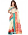 Off White Cotton Silk Jacquard Border Saree