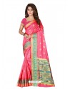 Pink Cotton Silk Jacquard Saree