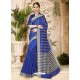 Dark Blue Cotton Silk Party Wear Saree