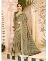 Taupe Cotton Silk Party Wear Saree